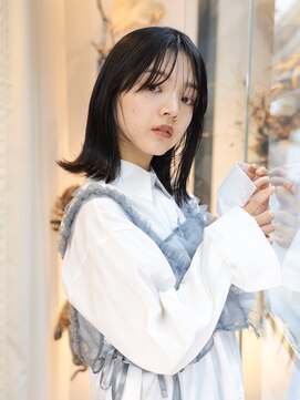 エムスラッシュ たまプラーザ(M.SLASH) 長めバング/透け感/黒髪/外ハネ/ウェットヘア/たまプラーザ