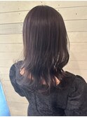 暗めでも透明感ダークグレージュ/伸ばしかけヘアー/髪質改善