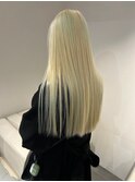 12375髪質改善金髪ホワイトブロンドマロンベージュストレート