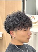 メンズ　細めツイストスパイラルパーマ