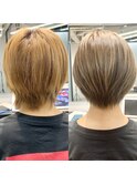白髪ぼかしホワイトブラウンチェリーブラウンミニウルフ 元重