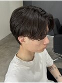 メンズカットパーマニュアンスパーマセンターパートウルフカット