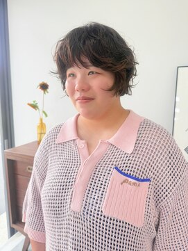 ヘアー アイス 御器所本店(HAIR ICI) 20代30代秋冬暗髪カラーレイヤーボブパーマ小顔ショート