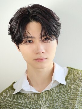 アズ ワン(AS ONE) 韓国ヘアコンマバング韓国マッシュセンターパートフェザーパーマ