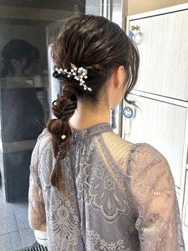 編み下ろし/ローポニー/ヘアセット/フルアップ/結婚式ヘア