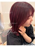 ワインレッドチェリーピンクブリーチなしカラー大人可愛い本厚木