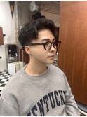 リバースセンターパートニュアンスパーマニュアンスウルフダウY