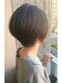 大人可愛い20代30代40代小顔ワンサイドショートボブ丸み前下がり