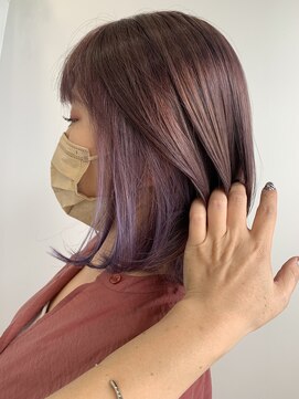 ヘアサロン グローリー(glory) double color pink purple