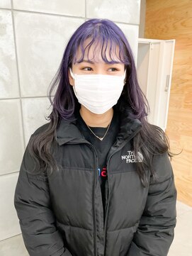 トゥコ(tuco) 紫パープルセクションカラー前髪パーマセクションカラー