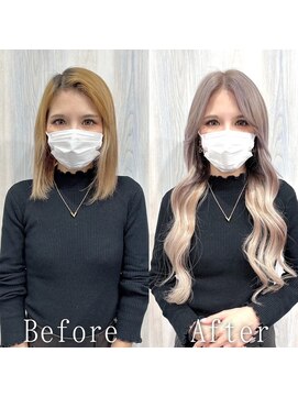 あるじゃんすー 神戸三宮店 ホワイトベージュ#シールエクステ#韓国#ラフウェーブ#神戸