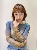 ニュアンスボブ×オレンジブラウン