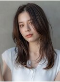 ミディアムレイヤー/大人可愛い/髪質改善/シースルーバング