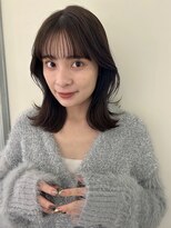 フォルテ ティアラ 横浜店(FORTE TIARA)&nbsp;オリーブベージュ前髪レイヤーカットイメチェンこなれミディヘア