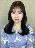 韓国ヘア レイヤーカット 20代 前髪 顔まわりカット