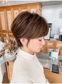 大人美人ショートスタイル☆小顔ショート×ハイライト