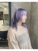 ラベンダーカラー/ブリーチカラー/ウルフカット/ウルフヘア