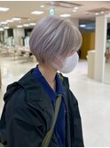 ホワイトグレージュ細めハイライトラベンダーミルクティー銀座