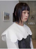 ブルーグレージュ×ボブレイヤー×顔周りデザイン