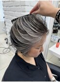 白髪ぼかし/脱白髪染め/白髪/大人女性/髪型/細めハイライト