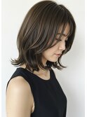 30代40代外ハネミディアムレイヤー髪質改善酸性ストレート