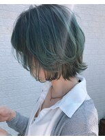 ヘアーサロン オンリーホープ(HAIR SALON ONLY HOPE) ボブウルフにターコイズグラデーション