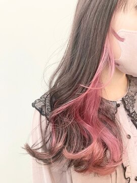 ラフ 原宿(L.a.a.g.f harajuku) ピンク インナーカラー@原宿