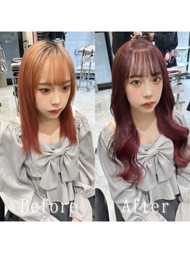あるじゃんすー 心斎橋店 ワインレッド#シールエクステ#韓国#ピンクブラウン#心斎橋