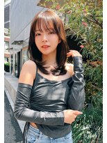 cheri銀座　シースルーバング×ナチュラルブラウン