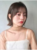 美髪外ハネボブ艶感メルティカラー薄めバング20代30代40代◎
