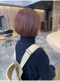 ピンクがかわいいボブスタイル　　村田