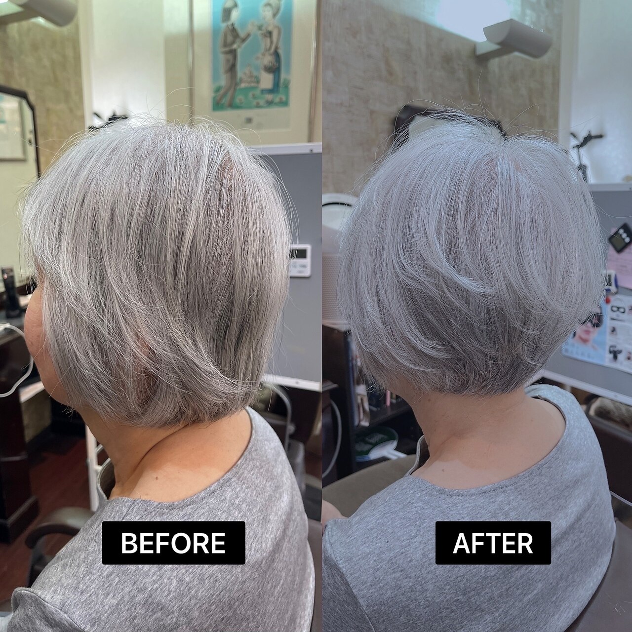 グレイヘアショートカット：L245843976｜アンヌのヘアスタイル