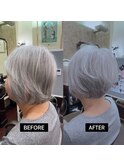 グレイヘアショートカット