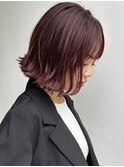 大人ミニボブ ワンレン 外ハネ 切りっぱなし 韓国ボブ A0523