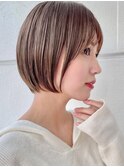 アプリコットオレンジくびれヘアハイライトカラー名古屋ショート