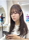 韓国レイヤーワンカールヘア_インナーカラー縮毛矯正【上大岡】