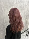 ピンクベージュ/ふわふわウェーブ