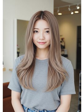 フュージョンファイブ(FUSION5) レイヤーロングベージュ20代30代40代くびれエクステ韓国ヘア