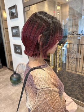 フリックヘアサロン 梅田茶屋町2号店(FLICK HAIR SALON) ボブ/外ハネ/ピンク/ブリーチ