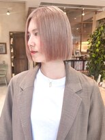 カナン(CANAAN)&nbsp;切りっぱなしボブ×ピンクベージュ