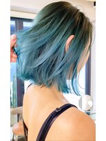 ヘア デザイン ヴェルダ(hair design Verda) 【verda】ターコイズブルー×ことりベージュ×ウォータフォール