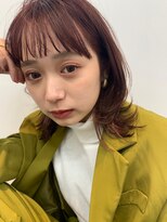 ローウェ 渋谷(Louwe)&nbsp;小顔ボブピンクベージュ外ハネ[渋谷/渋谷駅]