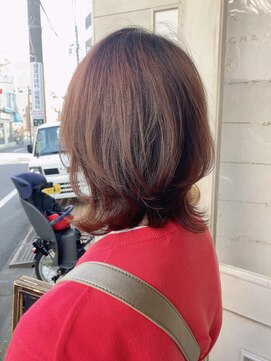 アミュレ(Amule) 大人ガーリーくびれレイヤーボブミディヘア梅ヶ丘美容室