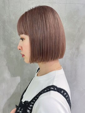 アイティーバイアルバム 下北沢店(IT by ALBUM) ピンクベージュ_グレージュカラーボブウルフ_ba400481