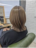 オリーブベージュ×ボブウルフ