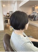 黒髪×丸みボブ