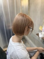 ルフレ 新宿本店1st(Reflet)&nbsp;ミルクティーカラー/ミニボブ/ケアブリーチダブルカラー