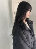 キャンバス バイ ネオリーブ 横浜西口(Canvas by neo.)&nbsp;ロングレイヤー ブルーカラー クラゲヘアー 韓国風巻き 横浜