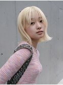 抜きっぱなしブロンド/金髪ボブ/抜きっぱなしボブ/ブロンドヘア