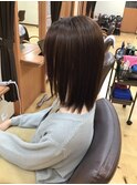 透明感チョコレートブラウンレイヤーカット小顔ミディアム